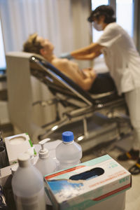 Patient and doctor in doctor's office