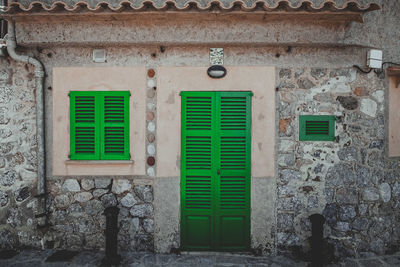 Closed door of old building