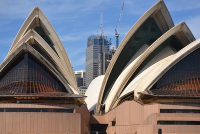 Low angle view of buildings against sky