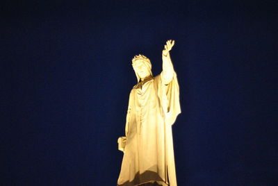Low angle view of statue against clear sky