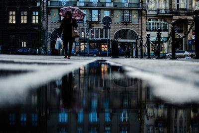 Reflection of buildings in water
