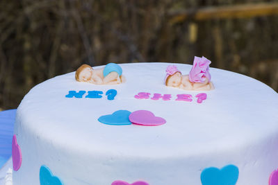 Close-up of pink cake