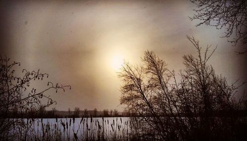 Scenic view of landscape against sky during sunset