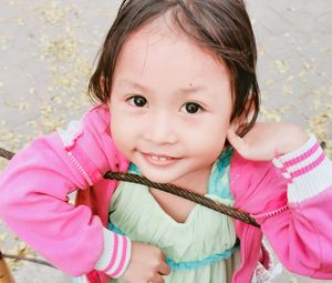 Portrait of cute girl smiling