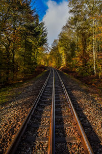 Railroad track against sky