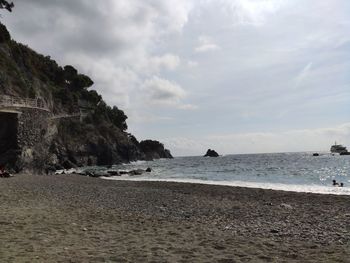 Scenic view of beach against sky