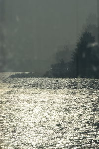 Scenic view of sea against sky during winter