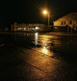 View of illuminated street light at night