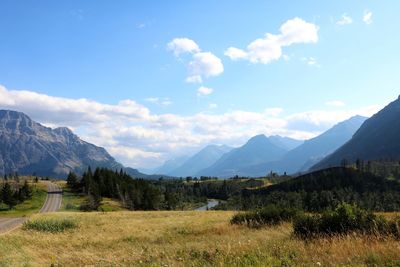 Scenic view of mountains against sky