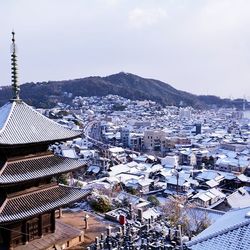 High angle shot of townscape