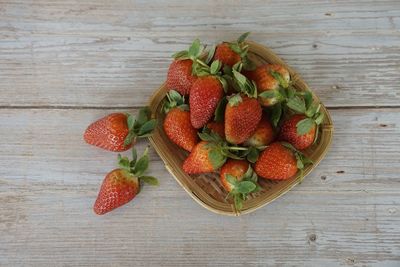 Close-up of strawberries on table