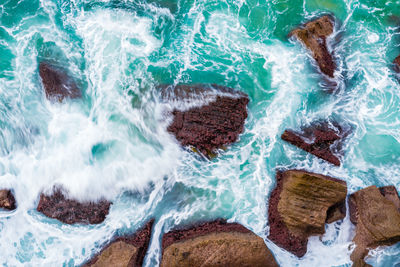 High angle view of swimming pool in sea