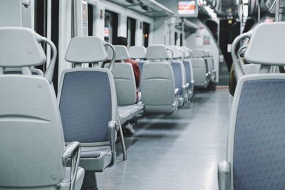 Empty seats in train