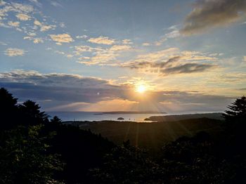 Scenic view of sunset over sea