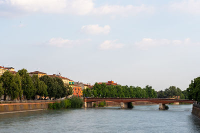 Bridge over river against sky