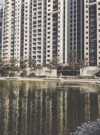 View of canal in city