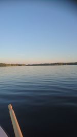 Scenic view of lake against clear sky