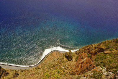 High angle view of beach