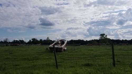 Scenic view of field against sky