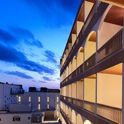 Perspective balcony view during summer sunset in colonia de sant jordi, mallorca, spain