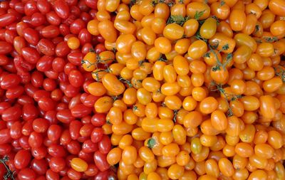 Full frame shot of oranges at market stall