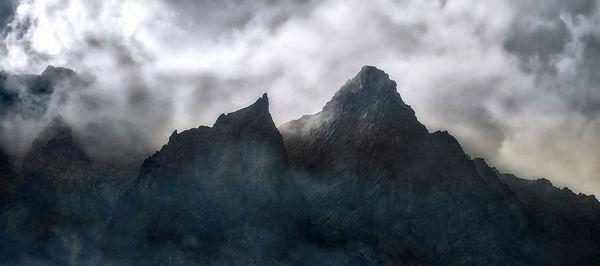 Low angle view of mountain against sky
