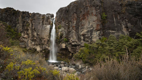 Scenic view of waterfall