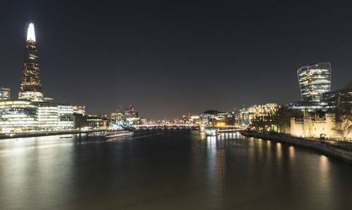 Illuminated city at night