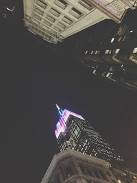 Low angle view of building at night