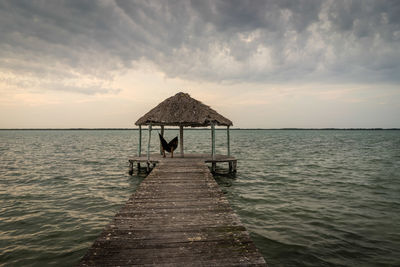 View of pier in sea