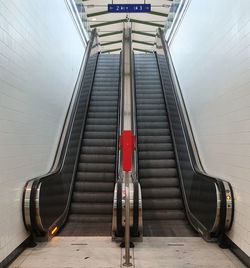 Low angle view of escalator