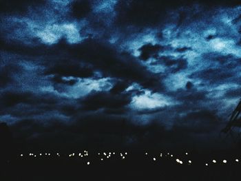 Scenic view of dramatic sky at night