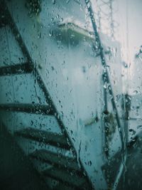 Close-up of water drops on glass