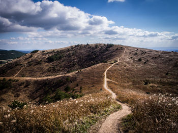 Scenic view of mountain against sky