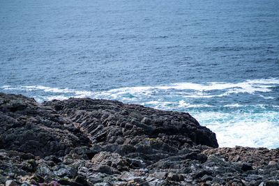 Rock formation on beach