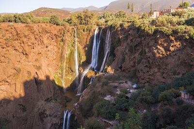 Scenic view of waterfall