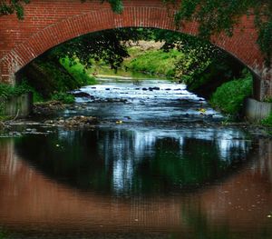 Arch bridge over river