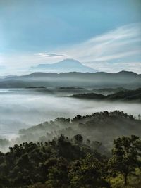 Scenic view of mountains against sky