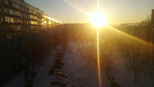 Panoramic view of city during winter