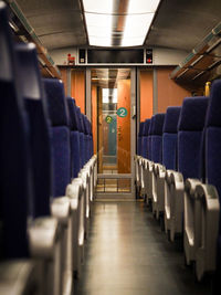 Empty seats in train