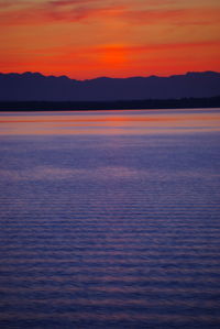 Scenic view of mountains at sunset