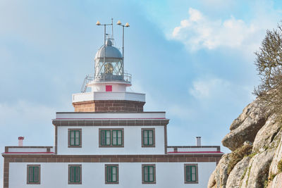 Detail of the finisterre lighthouse, on the camino de santiago route. i