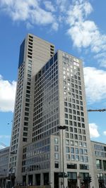 Low angle view of modern building against sky