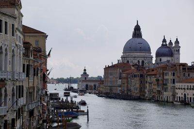 Panoramic view of buildings against sky in city