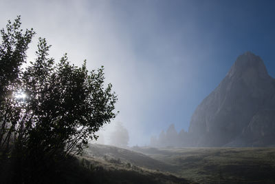 Scenic view of landscape against cloudy sky