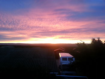 Scenic view of landscape against sky at sunset