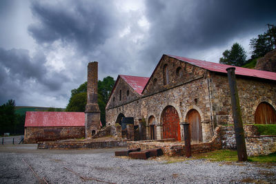 Low angle view of built structure against sky