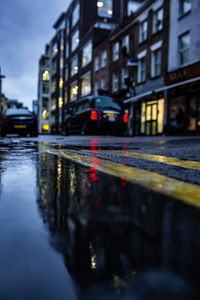 View of city street during rainy season