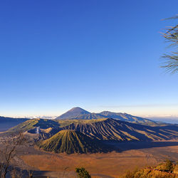 Scenic view of mountains against clear sky