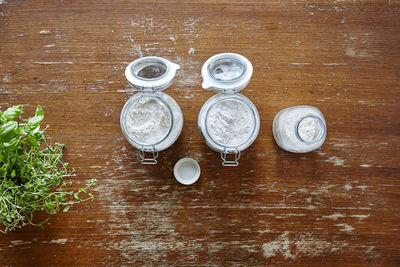 High angle view of coffee on table